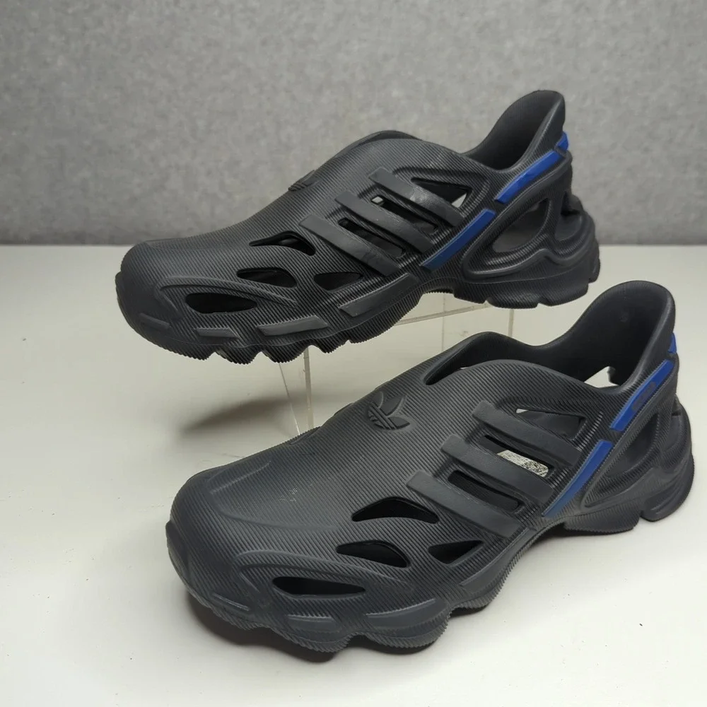 Adidas Adifom Climacool Shoes Mens Size‎ 4 Black Blue Slides Sandals Clogs